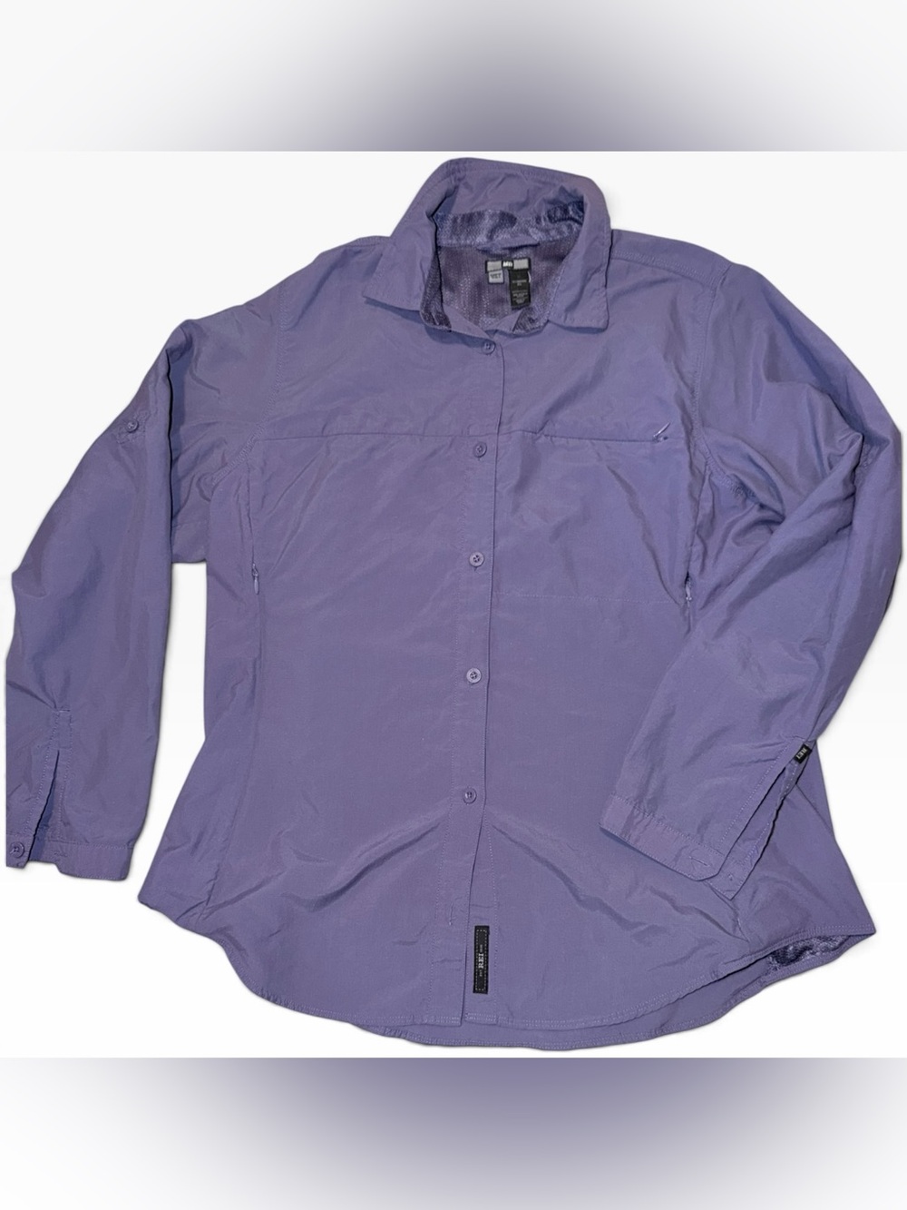 REI Button-Down Hiking Shirt in Purple